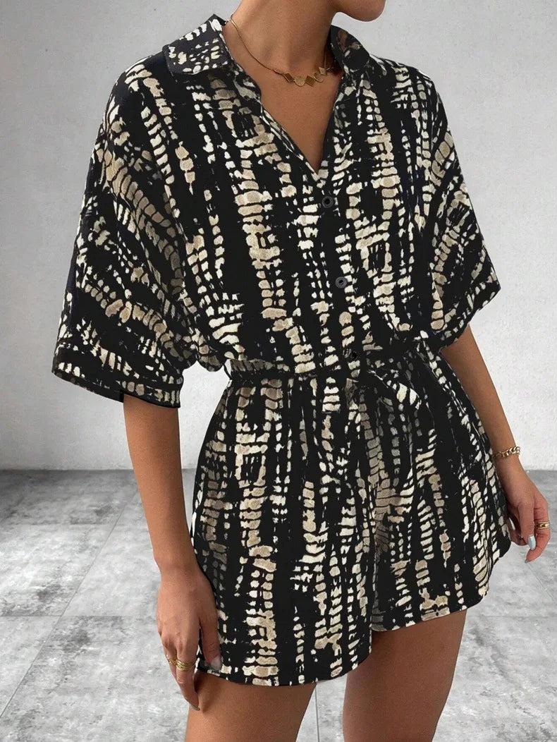 Jumpsuit Satén Pierna Ancha Estampado