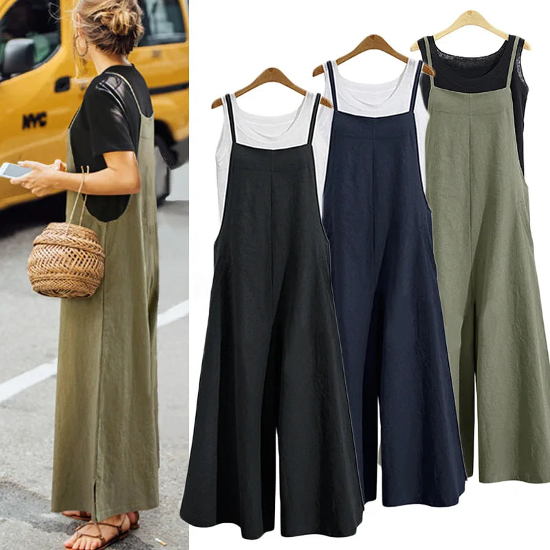 Jumpsuit Lino Pierna Ancha Sin Mangas