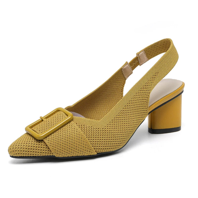 Tacones Tejido Elegante Casual
