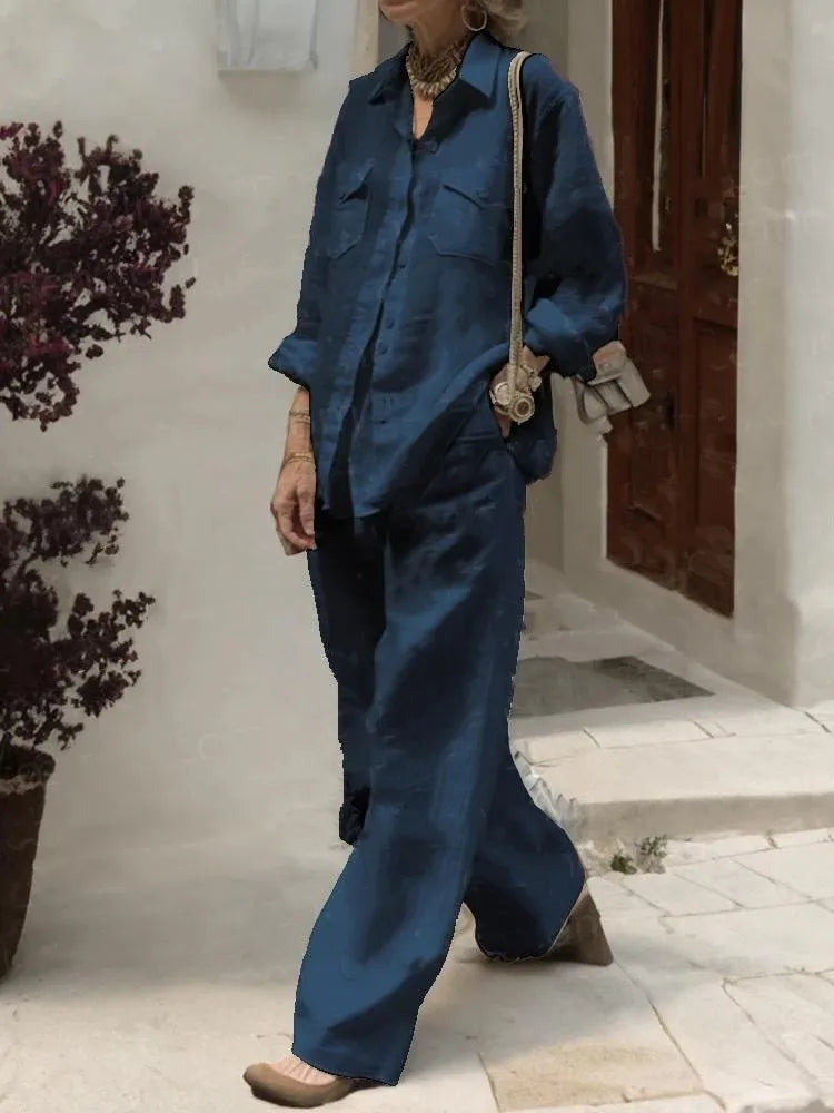 Conjunto Manga Larga Liso Elegante