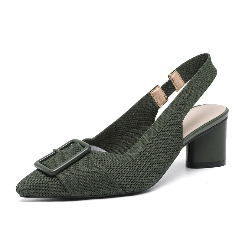 Tacones Tejido Elegante Casual