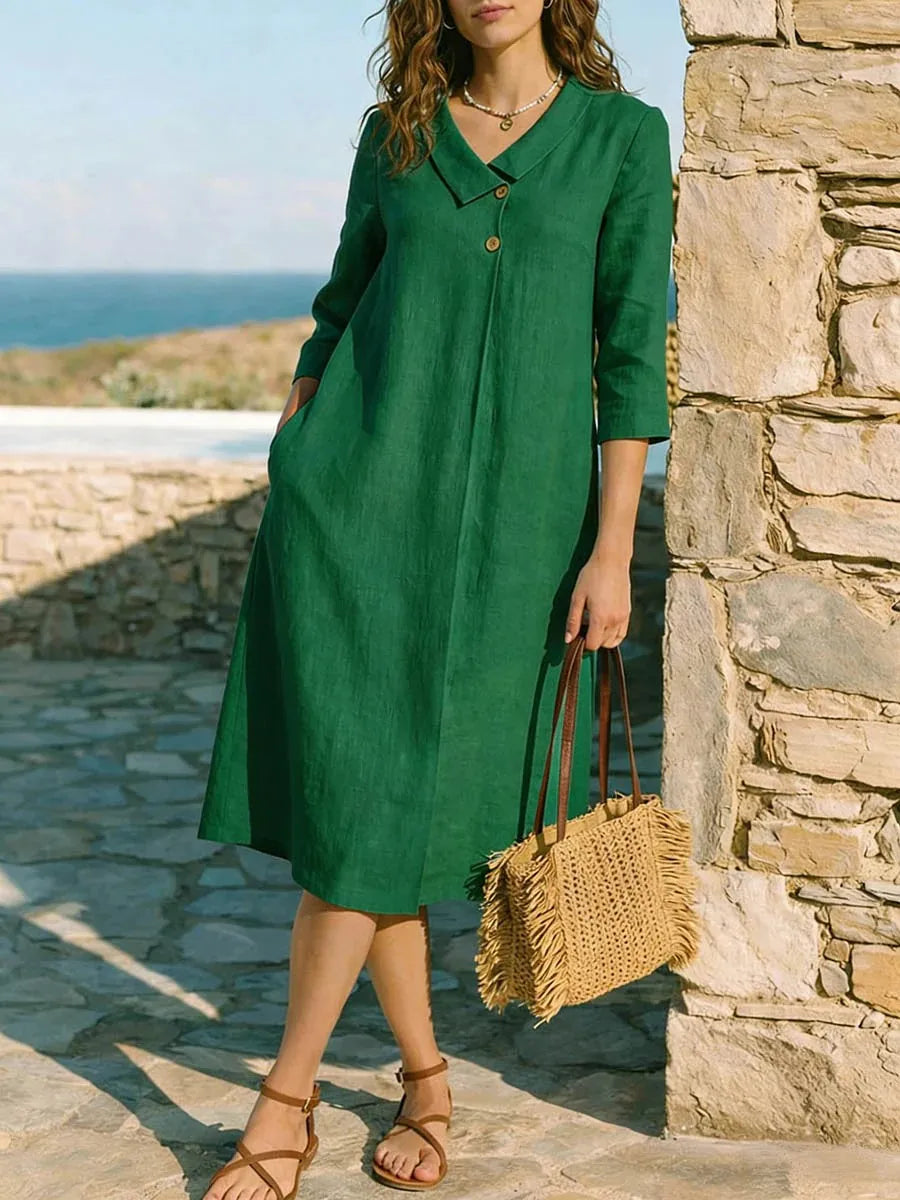 Vestido Liso Elegante Casual Aura