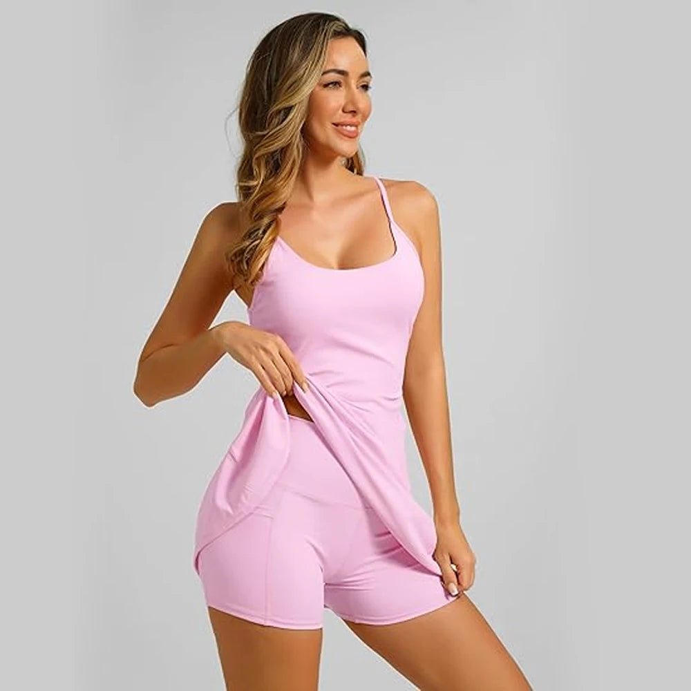 Vestido Tennis Espalda Descubierta Sin Mangas