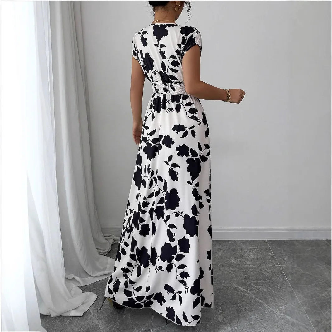 Vestido Encaje Cuello V Floral