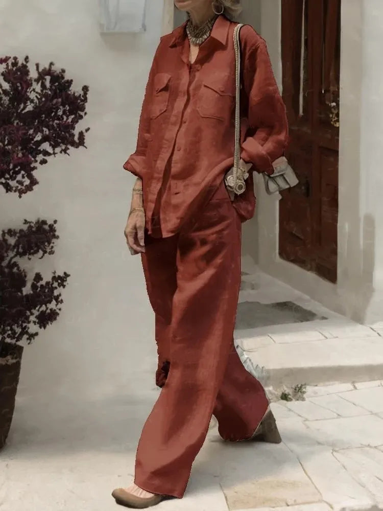 Conjunto Manga Larga Liso Elegante
