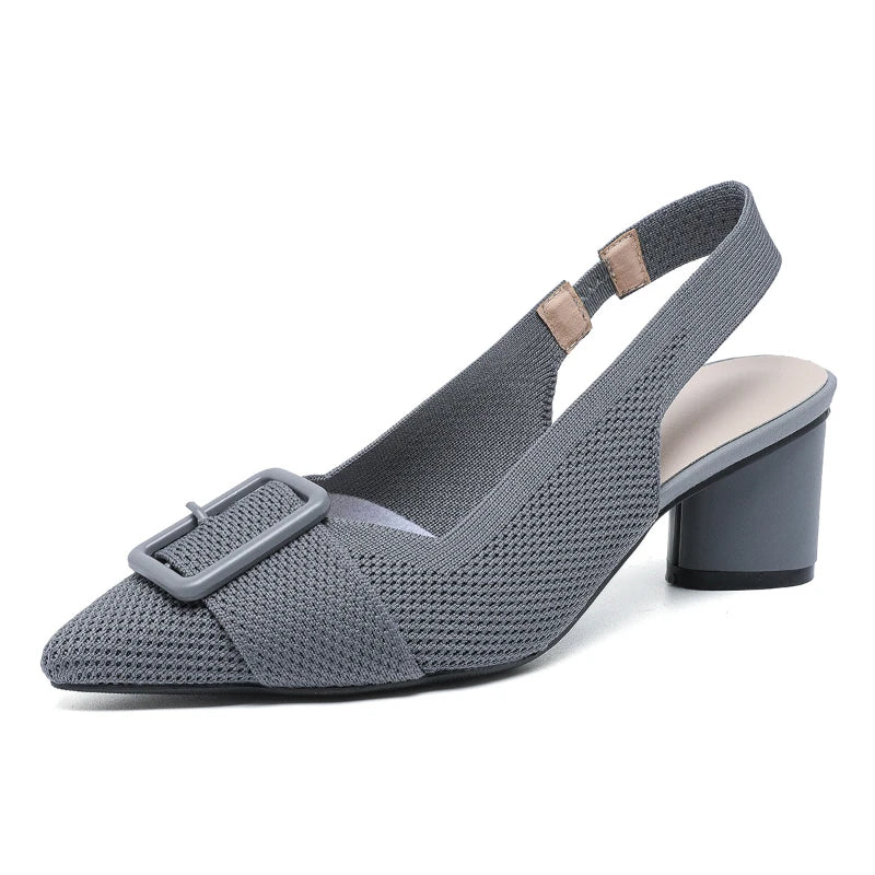 Tacones Tejido Elegante Casual