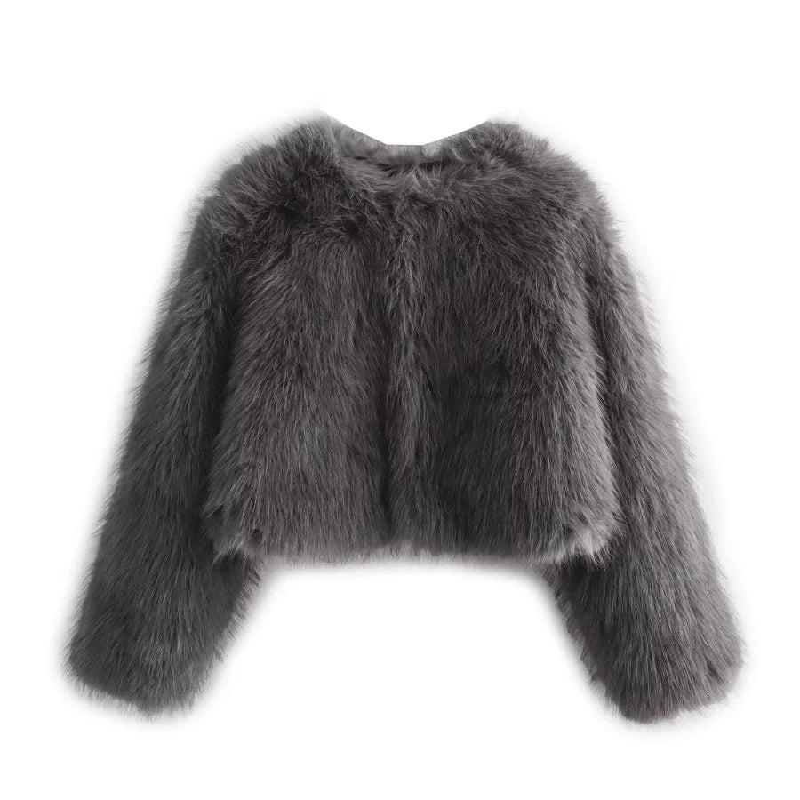 Abrigo Peluche Manga Larga