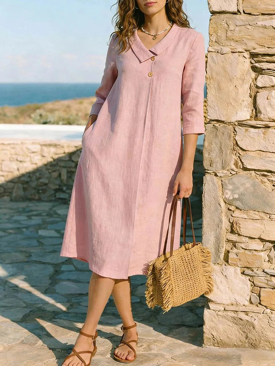 Vestido Liso Elegante Casual Aura