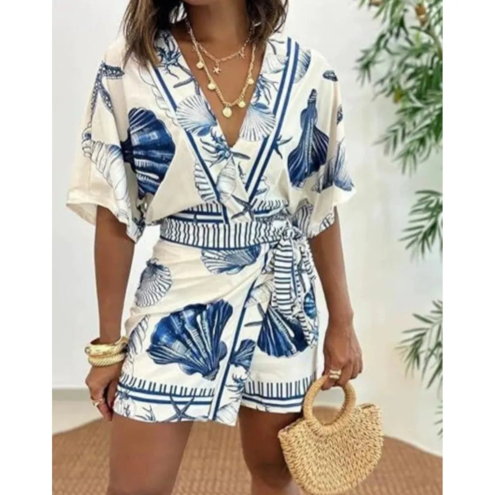 Jumpsuit Encaje Cuello V Estampado