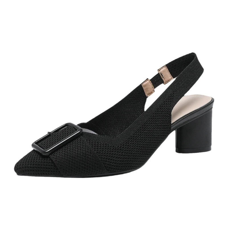 Tacones Tejido Elegante Casual