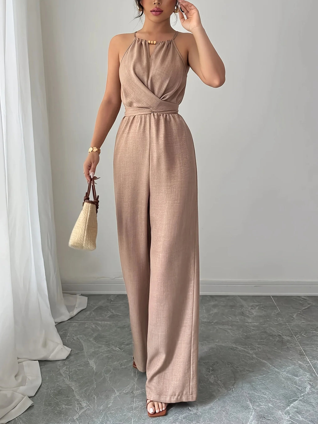 Jumpsuit Halter Plisado Casual