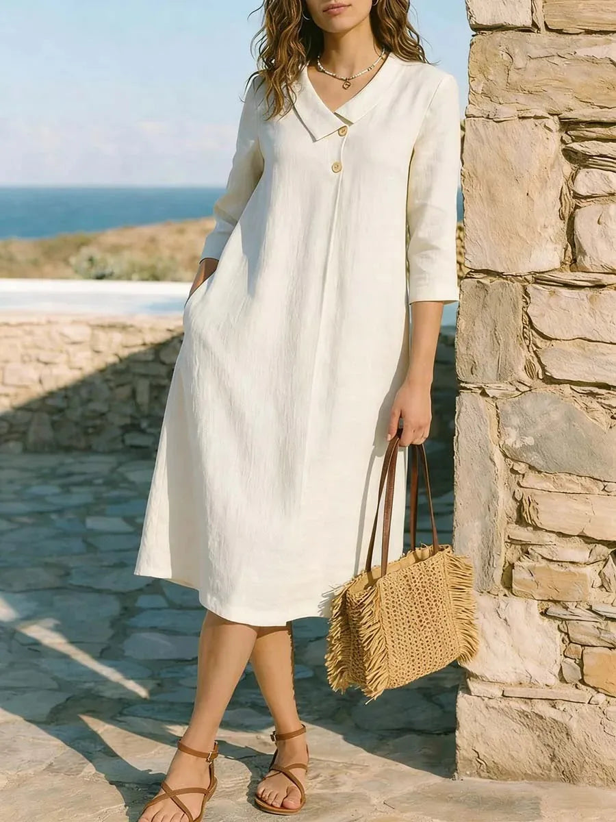 Vestido Liso Elegante Casual Aura