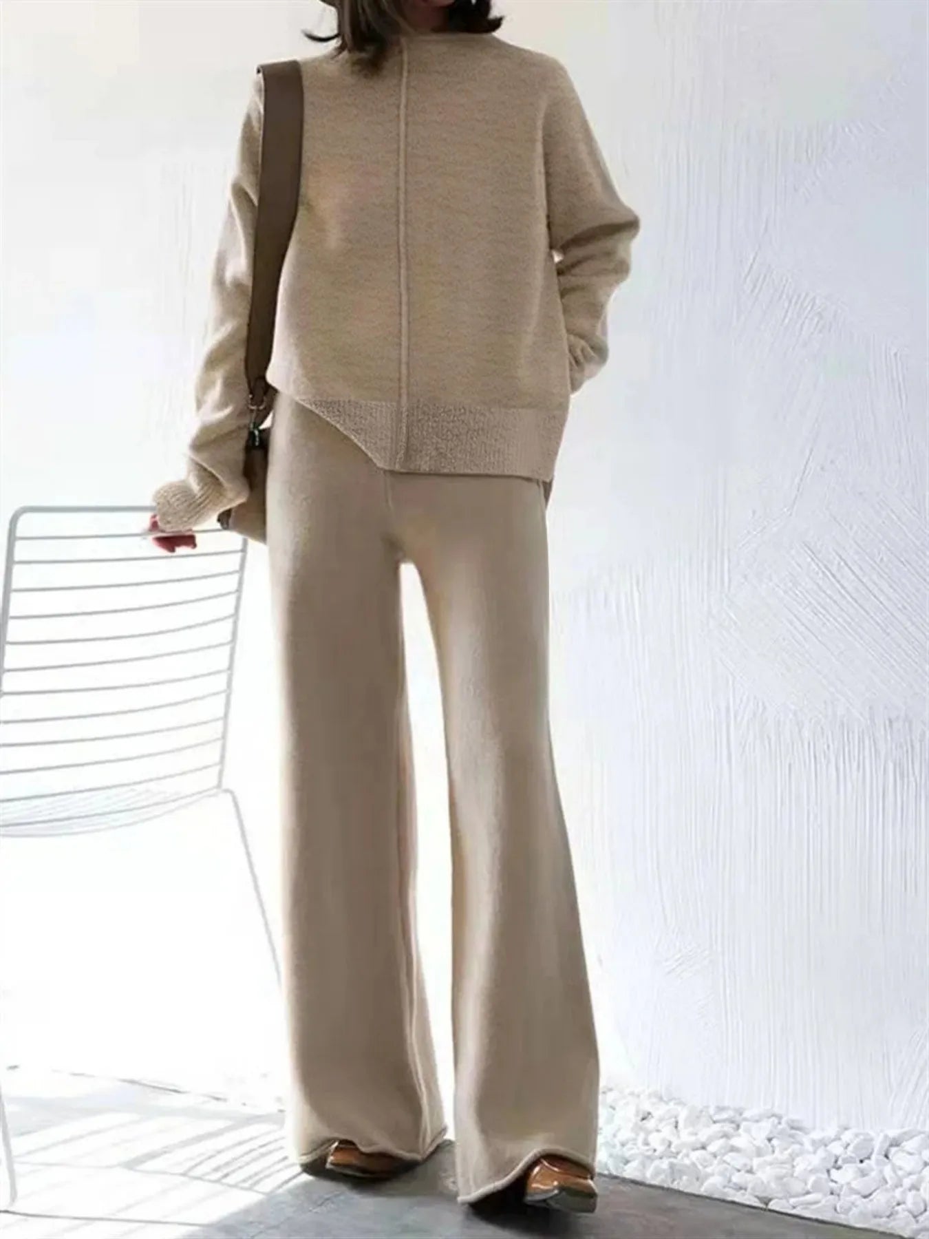 Conjunto Tejido Pierna Ancha Oversize