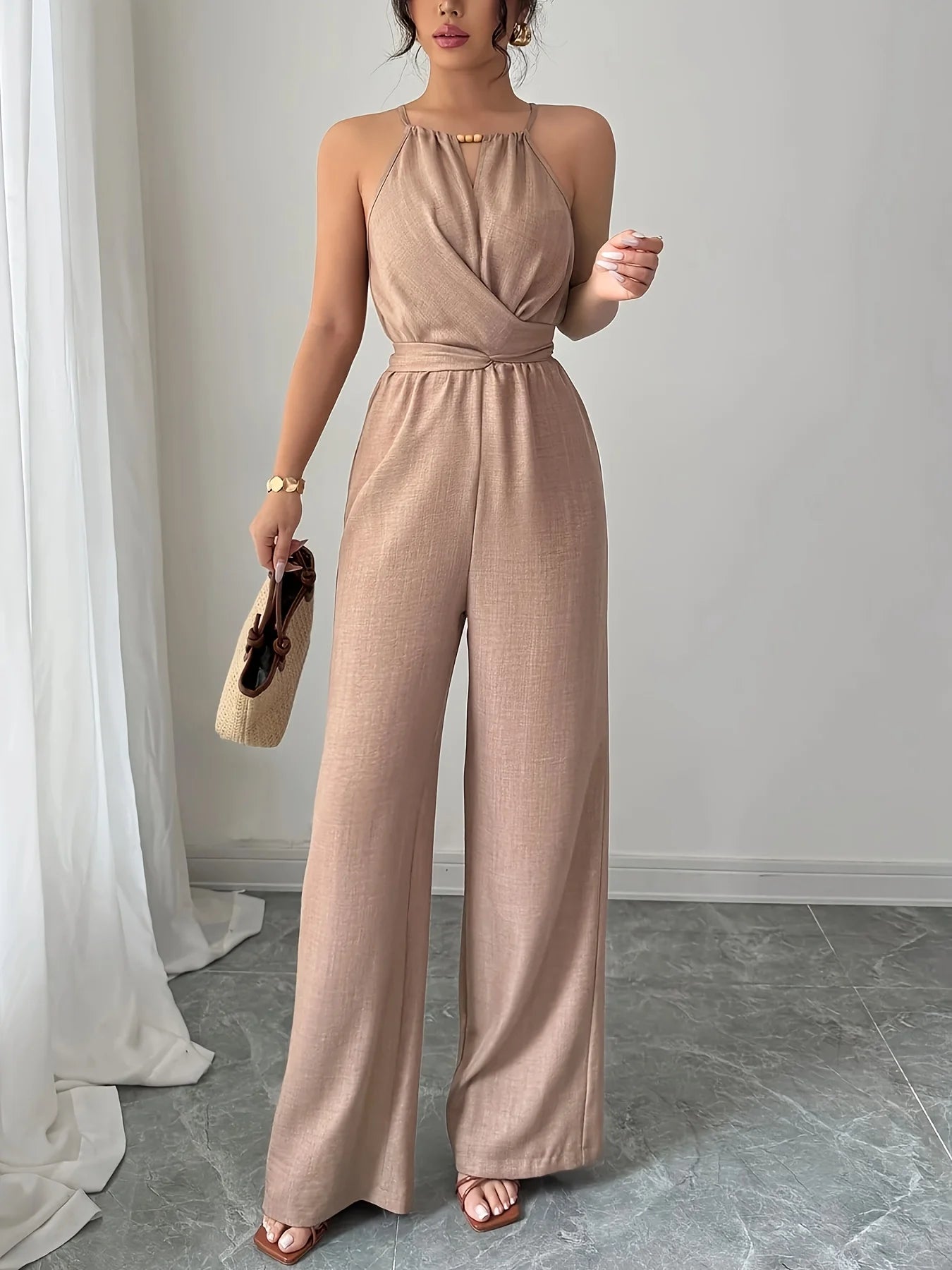 Jumpsuit Halter Plisado Casual