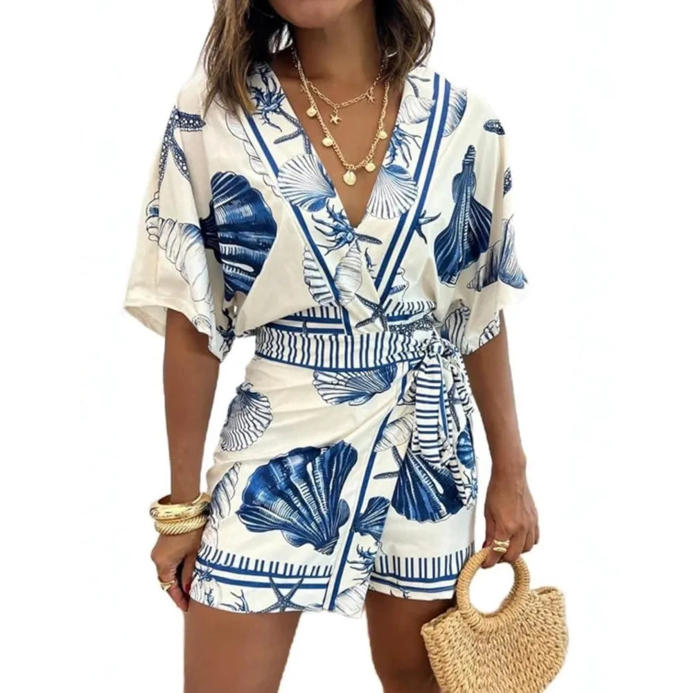 Jumpsuit Encaje Cuello V Estampado