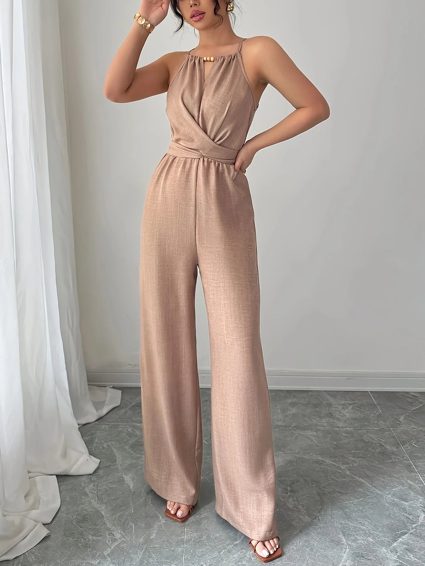 Jumpsuit Halter Plisado Casual