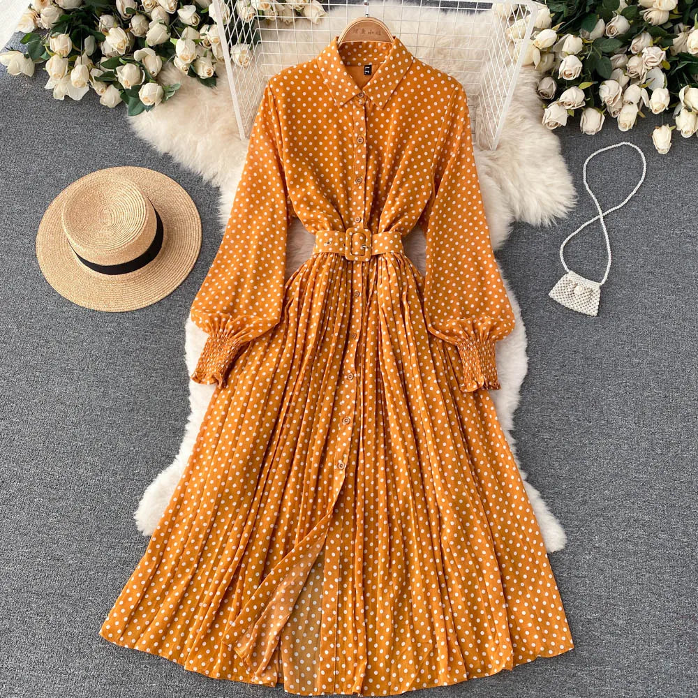 Vestido Gasa Línea A Plisado