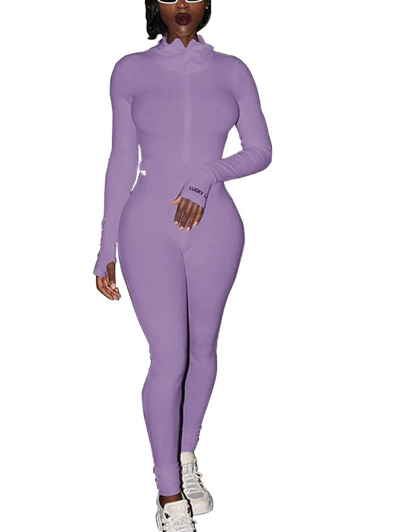 Jumpsuit Tejido Entallado Manga Larga