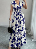 Vestido Encaje Cuello V Floral