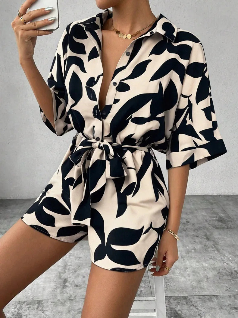 Jumpsuit Satén Pierna Ancha Estampado
