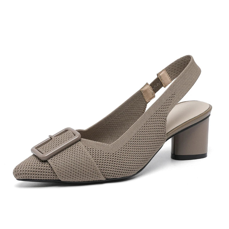 Tacones Tejido Elegante Casual