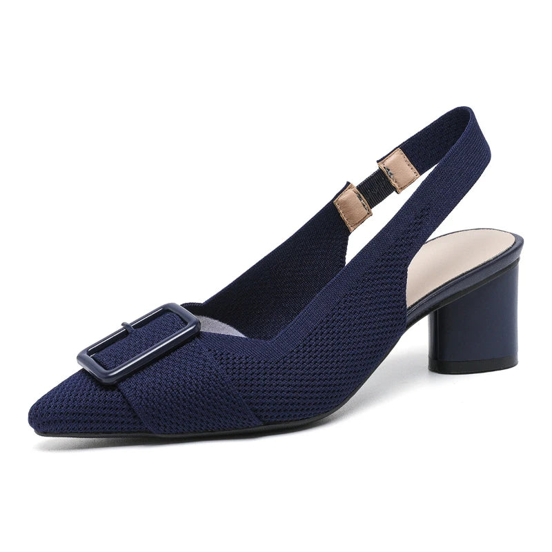 Tacones Tejido Elegante Casual
