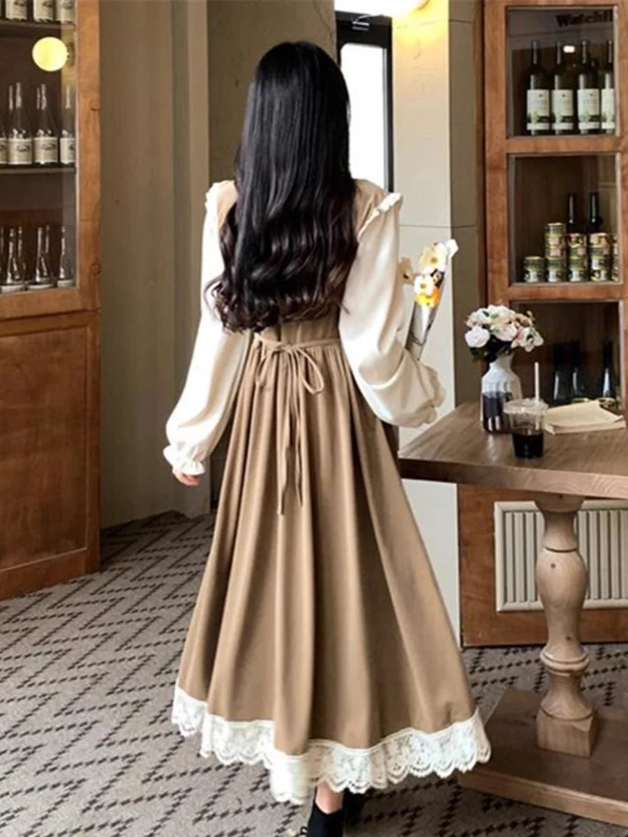 Vestido Terciopelo Manga Larga Elegante