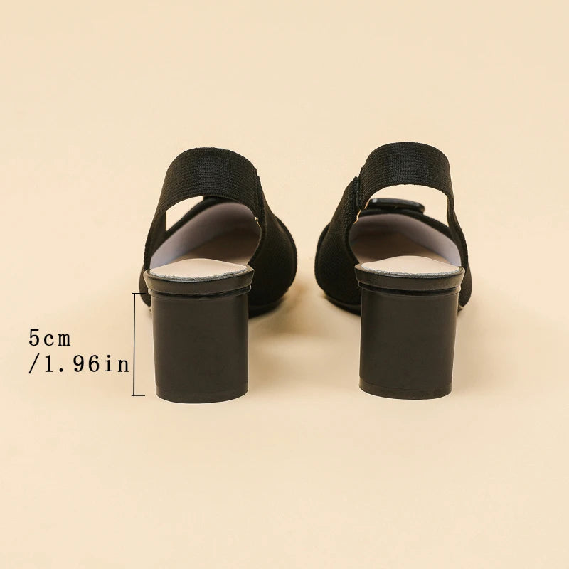 Tacones Tejido Elegante Casual
