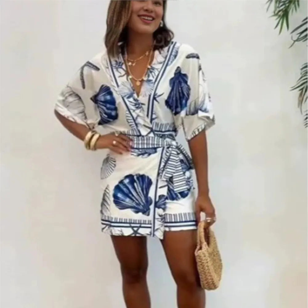 Jumpsuit Encaje Cuello V Estampado