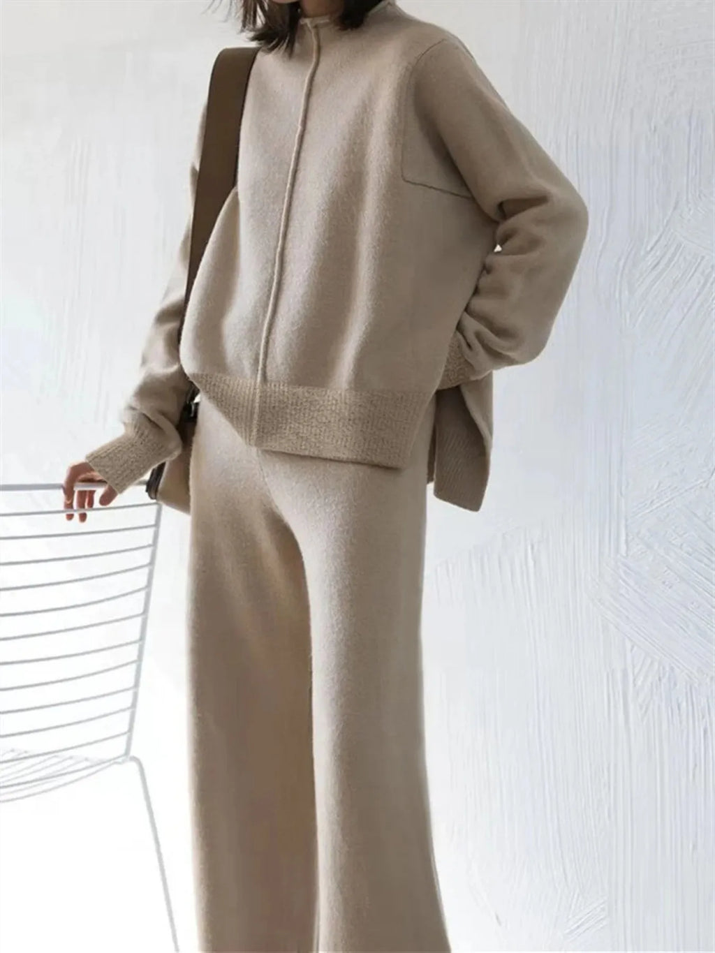 Conjunto Tejido Pierna Ancha Oversize