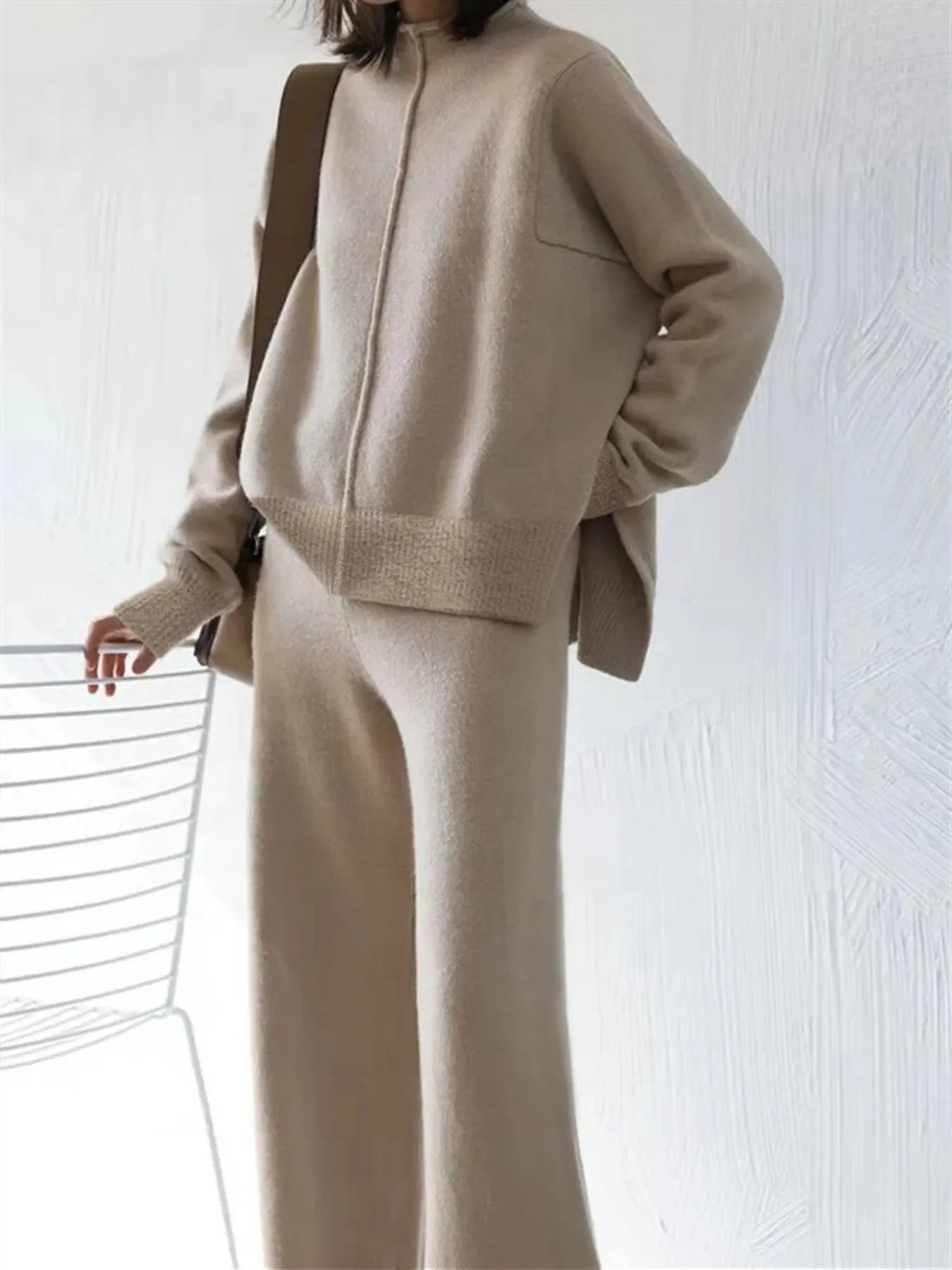 Conjunto Tejido Pierna Ancha Oversize